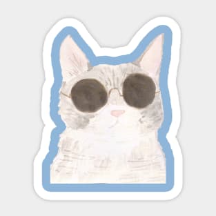 cute cat wearing sunglasses Sticker